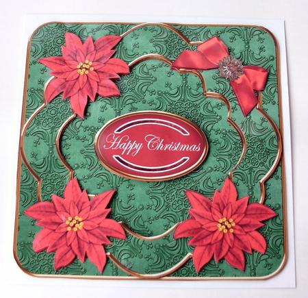 Red Poinsettia Flakeg Fancy 8in Envelope Kit by Christine Smart