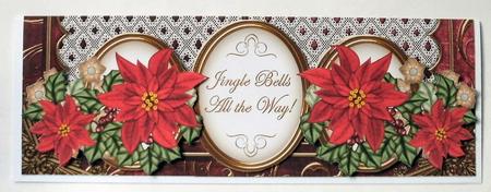 Red Poinsettia Jingle Bells Large Dl Card Kit by Christine Smart