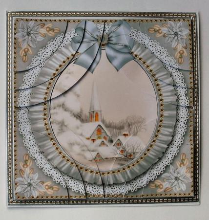 Ice Church Ruffle 5in Quad Round Corner Stacker by Christine Smart