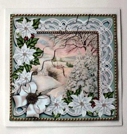 Snowscene Ice Poin 5in Scallop Triangle Corner Stacker by Christine Smart