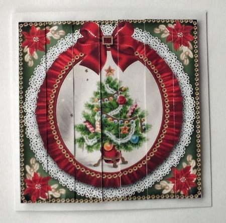 Elegant Tree Ruffle 5in Side Stacker Card Front by Christine Smart