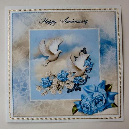 Doves and Roses Anniversary Card by Christine Smart