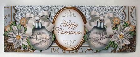 Snow Bridge Happy Christmas Large Dl Decoupage Card Kit by Christine Smart