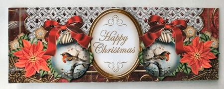 Red Robin1 Happy Christmas Large Dl Decoupage Card Kit by Christine Smart