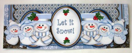 Blue Snowman Let It Snow! Large Dl Card Kit by Christine Smart