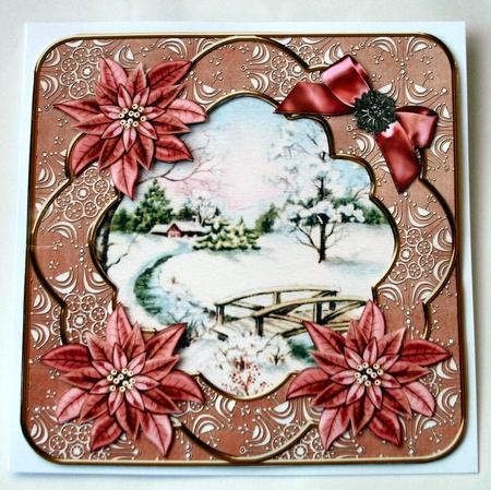 Pretty Snowscene Dtea Christmas Fancy 8in Decoupage Cf Kit by Christine Smart