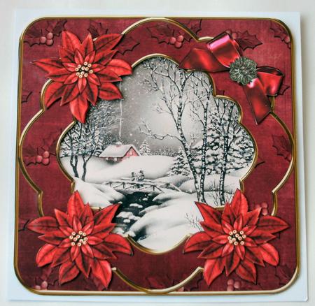 Winter Walk Red Christmas Fancy 8in Decoupage Cf Kit by Christine Smart