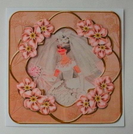Blushing Bride Cream Blossom Fancy Picture 8in Decoupage Kit by Christine Smart