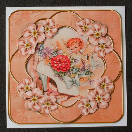 Shoe Fairy Peach Blossom Fancy Picture 8in Decoupage Cf Kit by Christine Smart