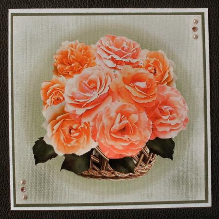 Basket of Roses 8x8 Topper by Christine Smart