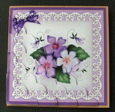 Pretty Viola Scallop Corner Side Stacker Topper by Christine Smart