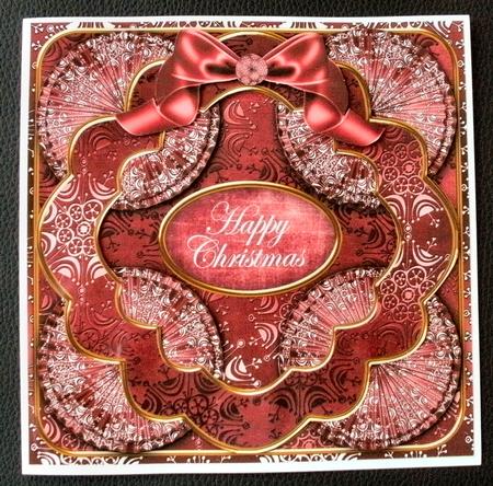 Dark Red Snowflake Happy Christmas 3D Rosette 8in Cf Kit by Christine Smart