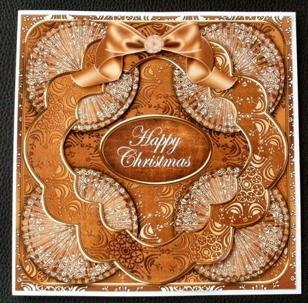Gold Snowflake Happy Christmas 3D Rosette 8in Cf Kit by Christine Smart
