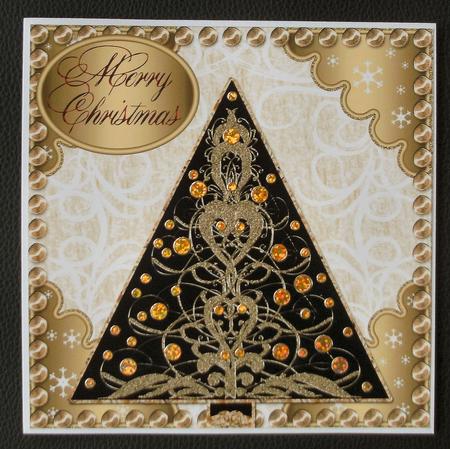 Christmas Tree on Swirly Background Large Topper 4 by Christine Smart