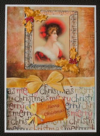 Golden Christmas Card Front by Christine Smart