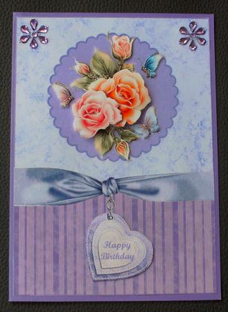 Rosy Glow Lilac Card Front by Christine Smart