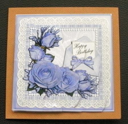 Birthday Roses Lace N Pearls Shell Edged Corner Side Stacker by Christine Smart