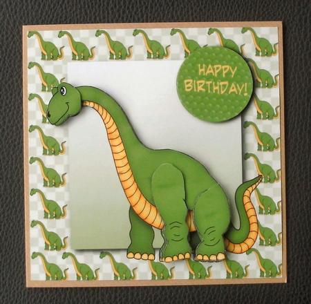 Green Dinosaur Square Topper + Decoupage by Christine Smart