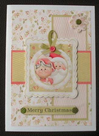 Mr & Mrs Claus Christmas Card Topper by Christine Smart