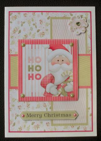 Ho Ho Ho Santa Christmas Card Topper by Christine Smart