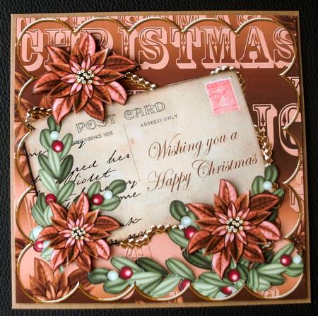 Bronze Poin Happy Christmas 8in Extreme Decoupage Cf Kit by Christine Smart