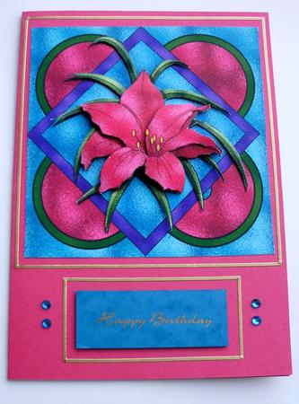 Stained Glass Pink Lilies by Christine Smart