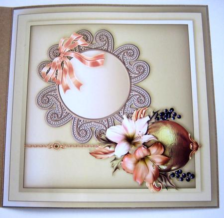 Christmas Amarylis on a Lace Doily Matching 8x8 Insert Plate by Christine Smart