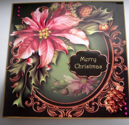 Pretty Pink Poinsettia 8x8 Quick Topper by Christine Smart