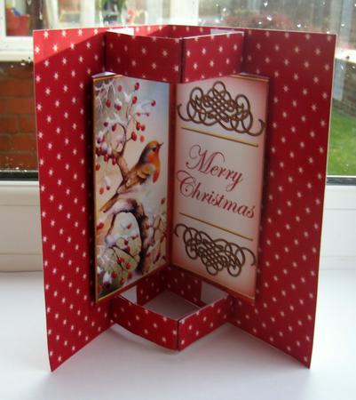 Red Robin Merry Christmas Double Fold 3D Card Minikit by Christine Smart