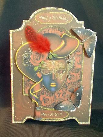 Red Rose Masquerade A4 Screen Card by Chris Stow
