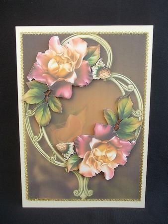 Beautiful Sunset Roses on Golden Frame by Chris Stow