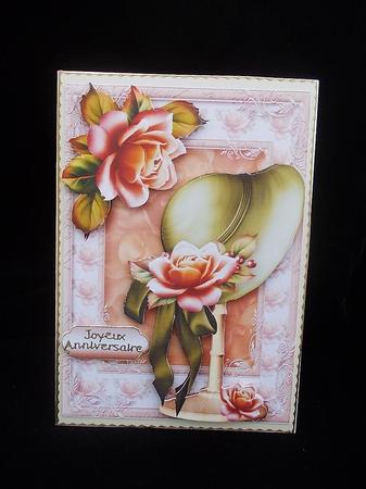 Pretty Pastel Sunset Roses Hat & Stand by Chris Stow