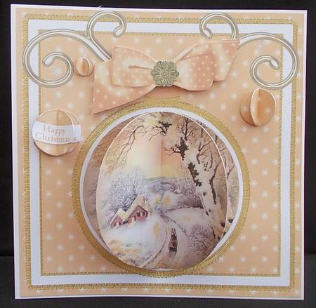 Winter Sunset 3D Bauble Mini Card Front Kit by Chris Stow