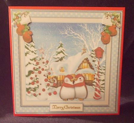 At Home for Christmas 8x8ins Card Front by Chris Stow