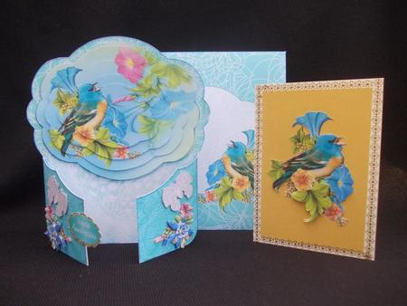 Bluebird Birthday Pyramage Shaped Gatefold Card Plu Envelope by Chris Stow
