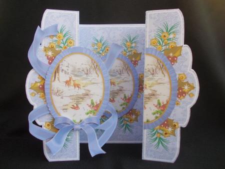 Snow Deer A5 Tri-fold Fancy Card Mini Kit by Chris Stow