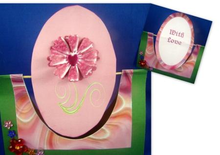 Pink Gel Flower Flip Over Spinner Card by Chris Williams
