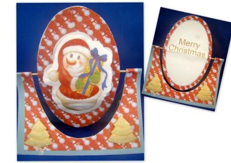 Snowman with Present Flip Over Spinner Card by Chris Williams