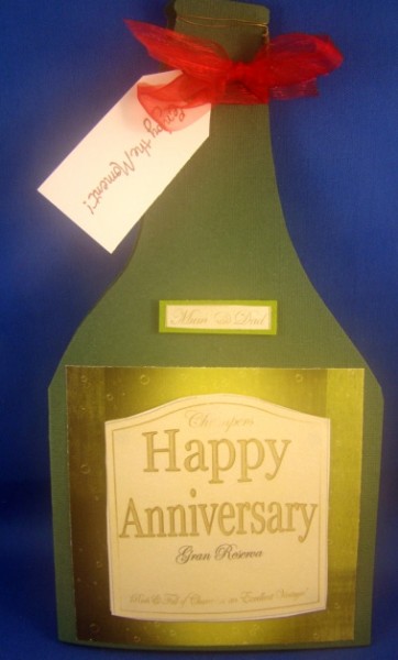Anniversary Champagne Label with 3D Decoupage by Chris Williams