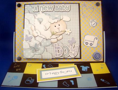 A New Baby Boy Lamb Felties Scallop Corner by Chris Williams