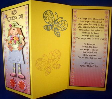Mother's Day Dl Card with Insert and Poem by Chris Williams