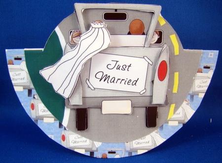 Just Married Uk Congrats Over the Top Wobble Card by Chris Williams