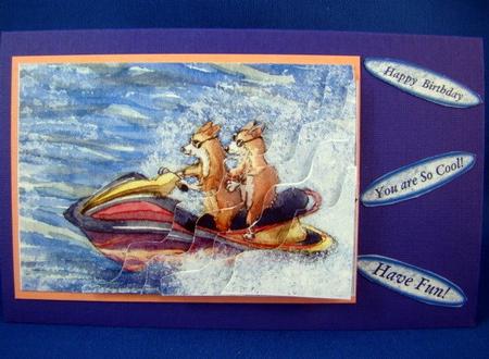Jet Ski Cool Dudes Wavy Corner Stacker Topper by Chris Williams
