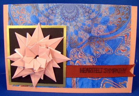Abstract Copper Metallic Swirl on Blue by Chris Williams