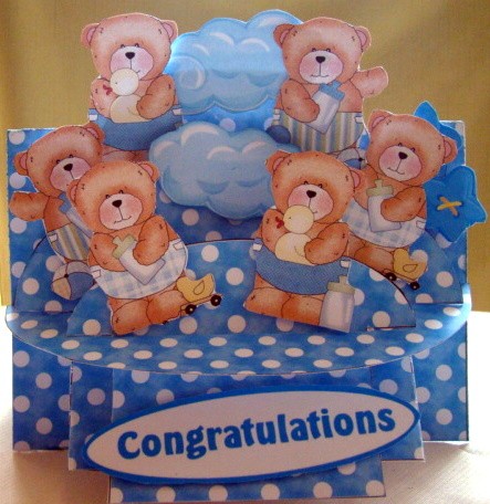 Chubby Baby Bear Boys 3D Shelf Card Kit by Chris Williams