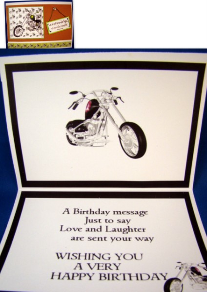 Pink Chopper Bike, A5 Insert with Verse Portrait by Chris Williams