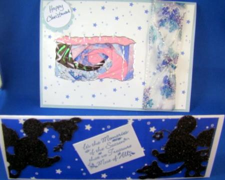 Christmas Stars A5 Co-ordinating Backgrounds in Blue by Chris Williams