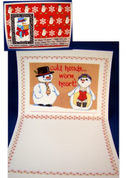 Funny Naughty Mrs & Mrs Snowman Cold Hands Warm Heart Insert by Chris Williams