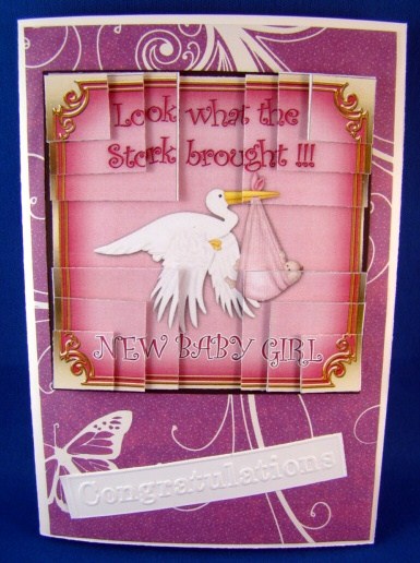 Look What the Stork Brought Baby Girl 5in 4 Corner Stacker by Chris Williams