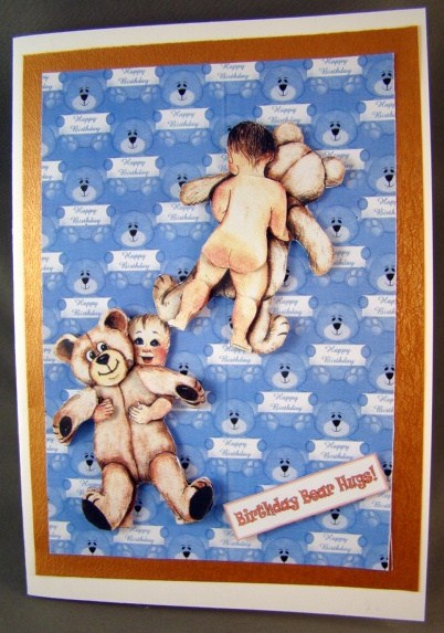 Blue Teddy Bear Backing Paper by Chris Williams